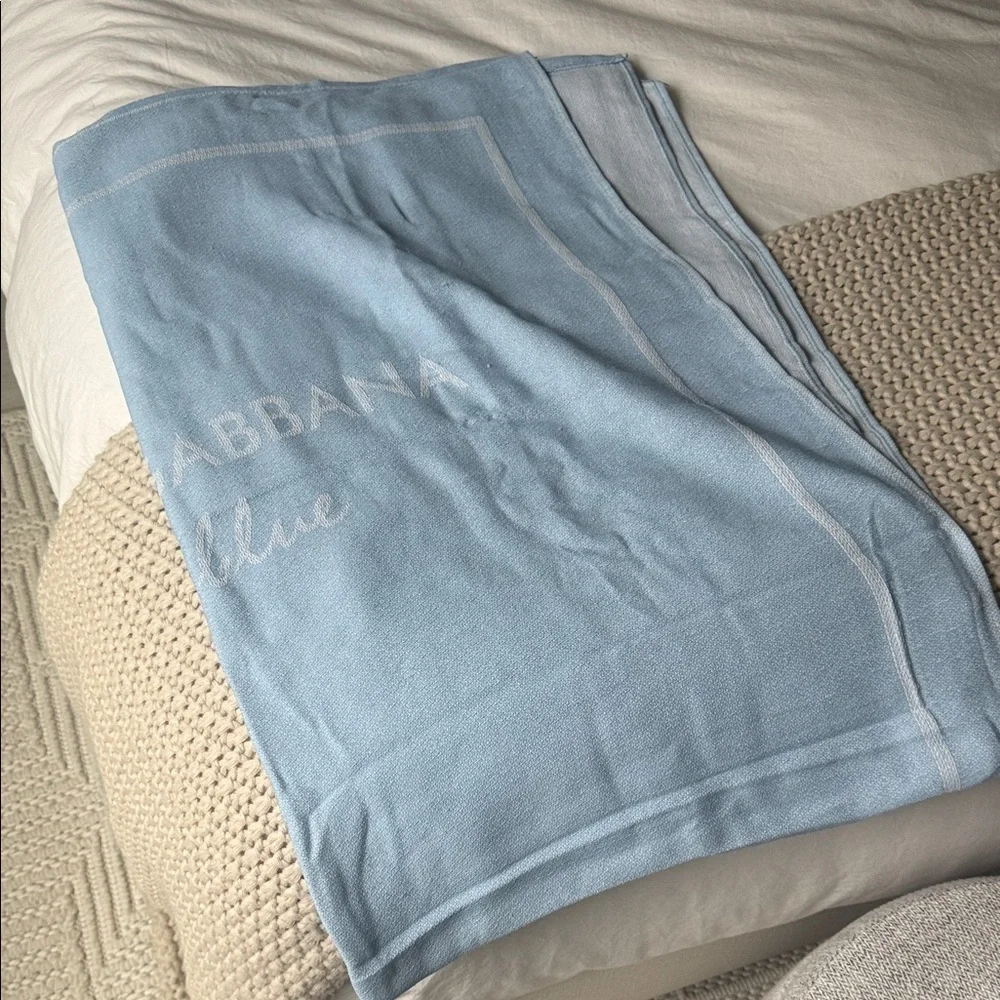 Dolce & Gabbana White and Light Blue beach towel